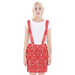 Moon Red Rocket Space Braces Suspender Skirt by Mariart