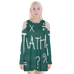 Maths School Multiplication Additional Shares Velvet Long Sleeve Shoulder Cutout Dress by Mariart