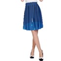 Rain Blue Sky Water Black Line A-Line Skirt View1