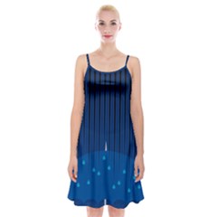 Rain Blue Sky Water Black Line Spaghetti Strap Velvet Dress by Mariart