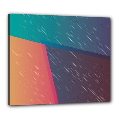 Modern Minimalist Abstract Colorful Vintage Adobe Illustrator Blue Red Orange Pink Purple Rainbow Canvas 24  X 20 