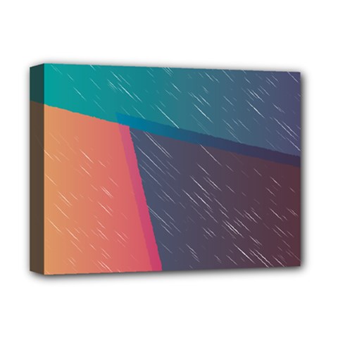 Modern Minimalist Abstract Colorful Vintage Adobe Illustrator Blue Red Orange Pink Purple Rainbow Deluxe Canvas 16  X 12   by Mariart