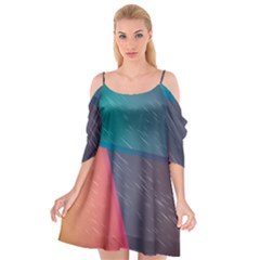 Modern Minimalist Abstract Colorful Vintage Adobe Illustrator Blue Red Orange Pink Purple Rainbow Cutout Spaghetti Strap Chiffon Dress by Mariart