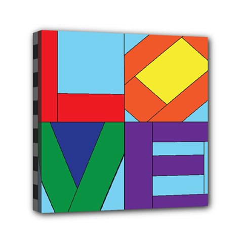 Rainbow Love Mini Canvas 6  X 6  by Mariart