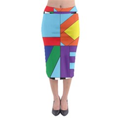 Rainbow Love Midi Pencil Skirt by Mariart