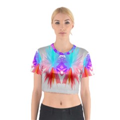 Poly Symmetry Spot Paint Rainbow Cotton Crop Top