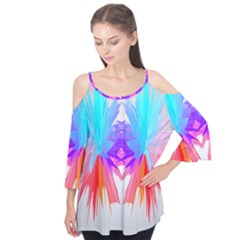 Poly Symmetry Spot Paint Rainbow Flutter Tees