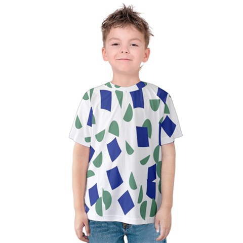 Scatter Geometric Brush Blue Gray Kids  Cotton Tee by Mariart