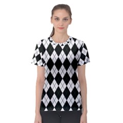 Plaid Pattern Women s Sport Mesh Tee