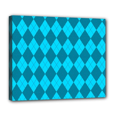 Plaid Pattern Deluxe Canvas 24  X 20   by Valentinaart