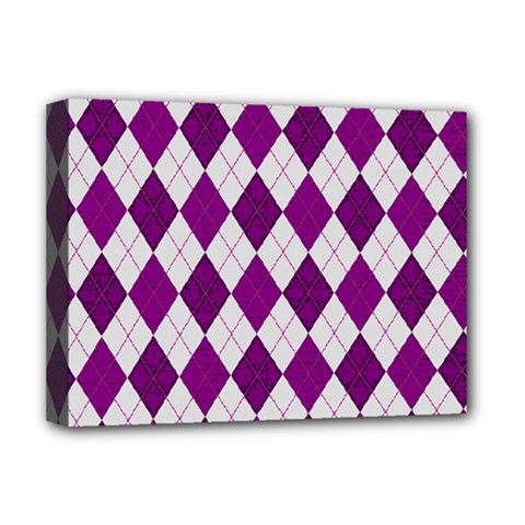 Plaid Pattern Deluxe Canvas 16  X 12   by Valentinaart