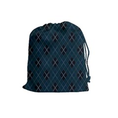 Plaid Pattern Drawstring Pouches (large)  by Valentinaart