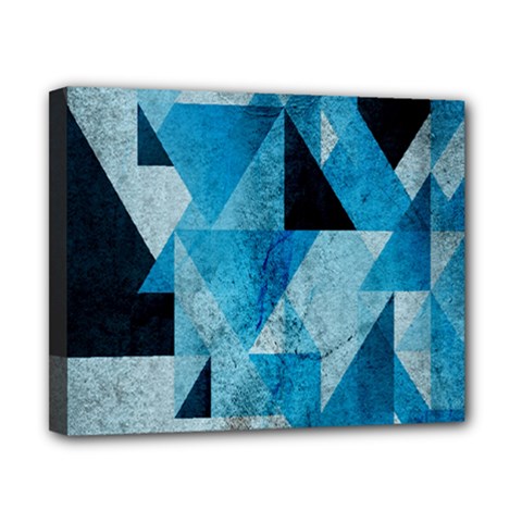 Plane And Solid Geometry Charming Plaid Triangle Blue Black Canvas 10  X 8 