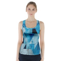 Plane And Solid Geometry Charming Plaid Triangle Blue Black Racer Back Sports Top by Mariart