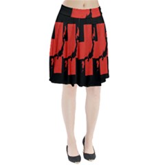 Sign Health Red Black Pleated Skirt