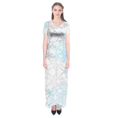 Sign Flower Floral Transparent Short Sleeve Maxi Dress by Mariart