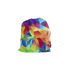 Triangles Space Rainbow Color Drawstring Pouches (small) 