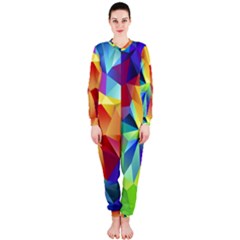 Triangles Space Rainbow Color Onepiece Jumpsuit (ladies)  by Mariart