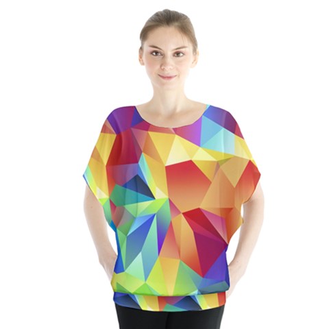 Triangles Space Rainbow Color Blouse by Mariart