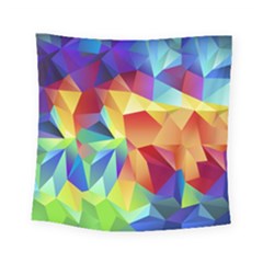 Triangles Space Rainbow Color Square Tapestry (small)