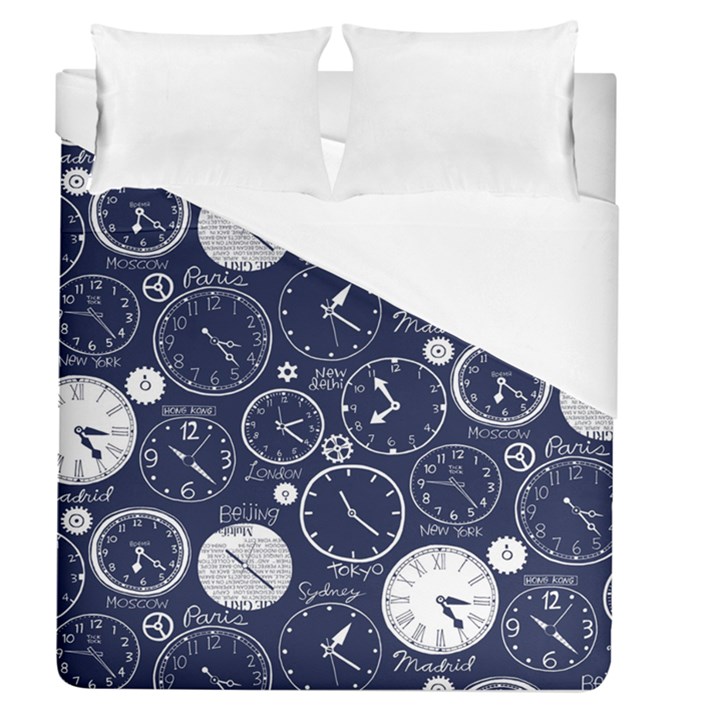 World Clocks Duvet Cover (Queen Size)