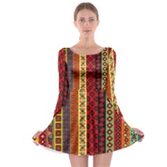 Tribal Grace Colorful Long Sleeve Skater Dress by Mariart