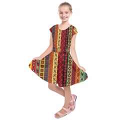 Tribal Grace Colorful Kids  Short Sleeve Dress