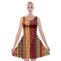 Tribal Grace Colorful Velvet Skater Dress by Mariart