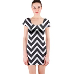 Zigzag Pattern Short Sleeve Bodycon Dress by Valentinaart