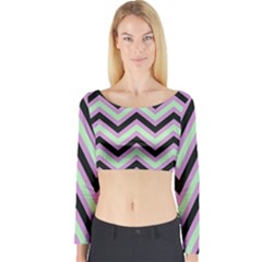 Zigzag pattern Long Sleeve Crop Top