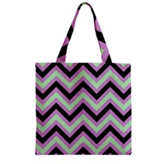 Zigzag pattern Zipper Grocery Tote Bag