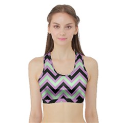 Zigzag pattern Sports Bra with Border