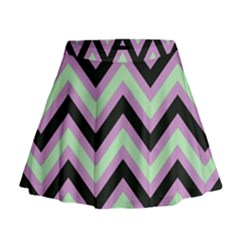 Zigzag pattern Mini Flare Skirt