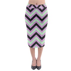 Zigzag pattern Midi Pencil Skirt