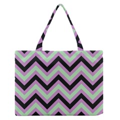 Zigzag pattern Medium Zipper Tote Bag