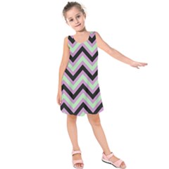 Zigzag Pattern Kids  Sleeveless Dress by Valentinaart