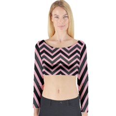 Zigzag Pattern Long Sleeve Crop Top by Valentinaart