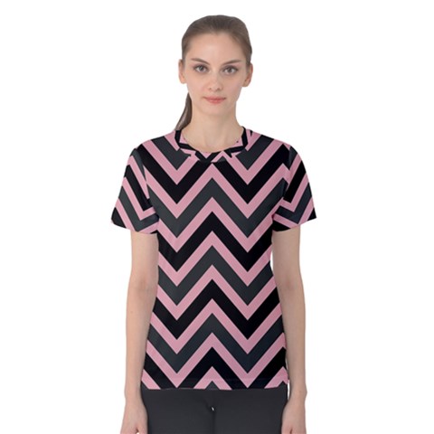 Zigzag Pattern Women s Cotton Tee by Valentinaart