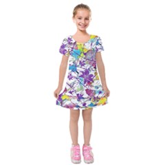 Lilac Lillys Kids  Short Sleeve Velvet Dress by designworld65