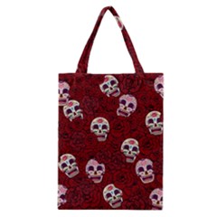 Funny Skull Rosebed Classic Tote Bag