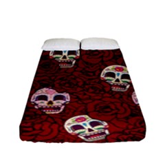 Funny Skull Rosebed Fitted Sheet (full/ Double Size) by designworld65