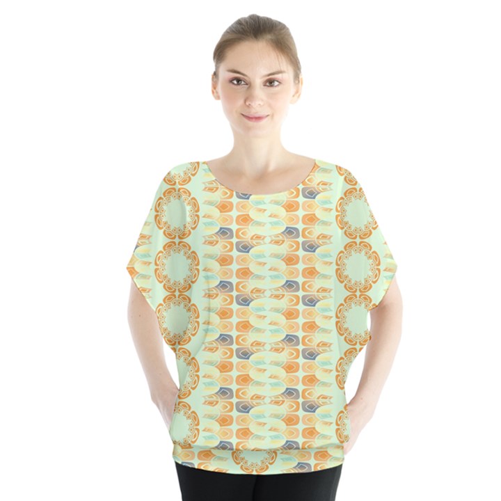 Ethnic Orange Pattern Blouse