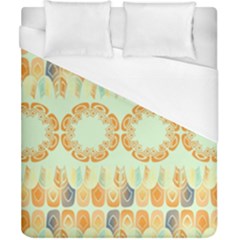 Ethnic Orange Pattern Duvet Cover (california King Size) by linceazul