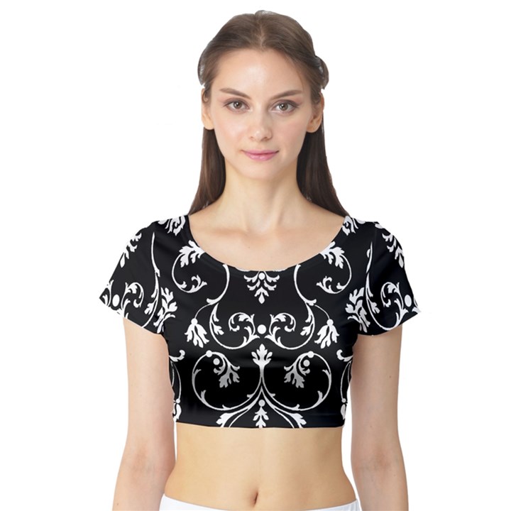 Ornament  Short Sleeve Crop Top (Tight Fit)