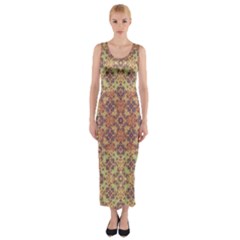 Vintage Ornate Baroque Fitted Maxi Dress by dflcprintsclothing