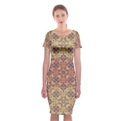 Vintage Ornate Baroque Classic Short Sleeve Midi Dress by dflcprintsclothing