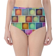 Multicolored Suns High-waist Bikini Bottoms by linceazul