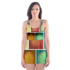 Multicolored Suns Skater Dress Swimsuit by linceazul