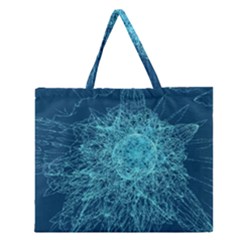 Shattered Glass Zipper Large Tote Bag by linceazul