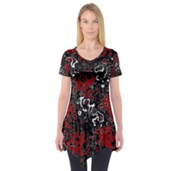 Abstraction Short Sleeve Tunic  by Valentinaart